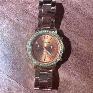 Geneva Rose Gold Plus Size Ladies Watch Arm Bling